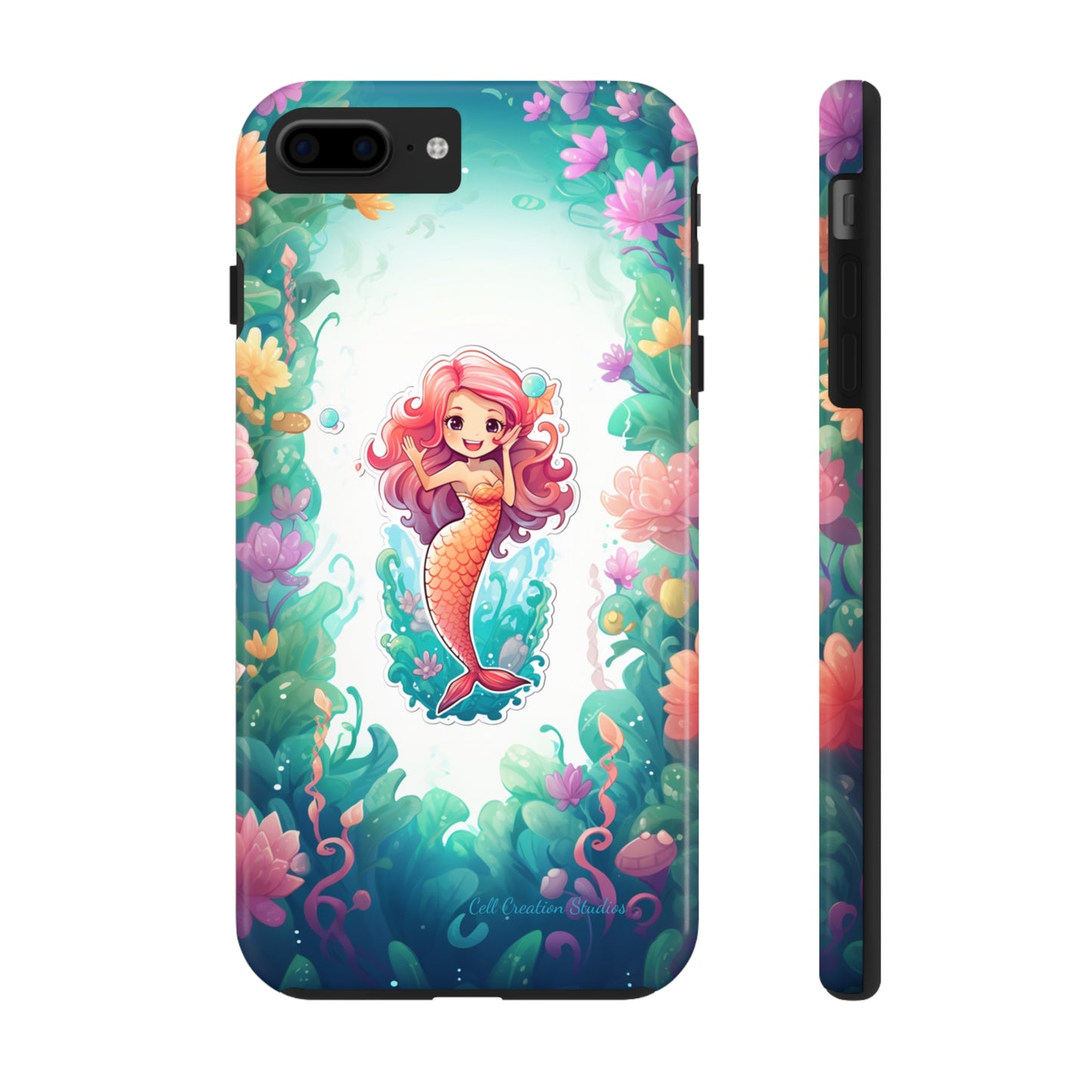 "Pink Seaflower Mermaid" -Tough iPhone Cases