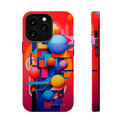 The "Geometric Red Background" Cell Phone Case- Upgrade Your Phone's Aesthetics -MagSafe Tough Cases