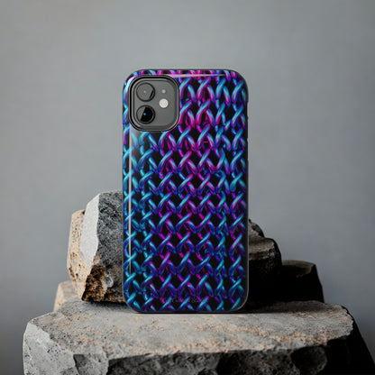 Introducing the "Neon Chainlink Glow" Cell Phone Case – Illuminate Your Style with Vibrant Chain Pattern Design -Tough Phone Cases