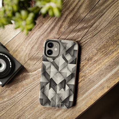 The "Black and White Geometric Pattern" Cell Phone Case- Elevate Your Phone's Style-Tough Phone Cases