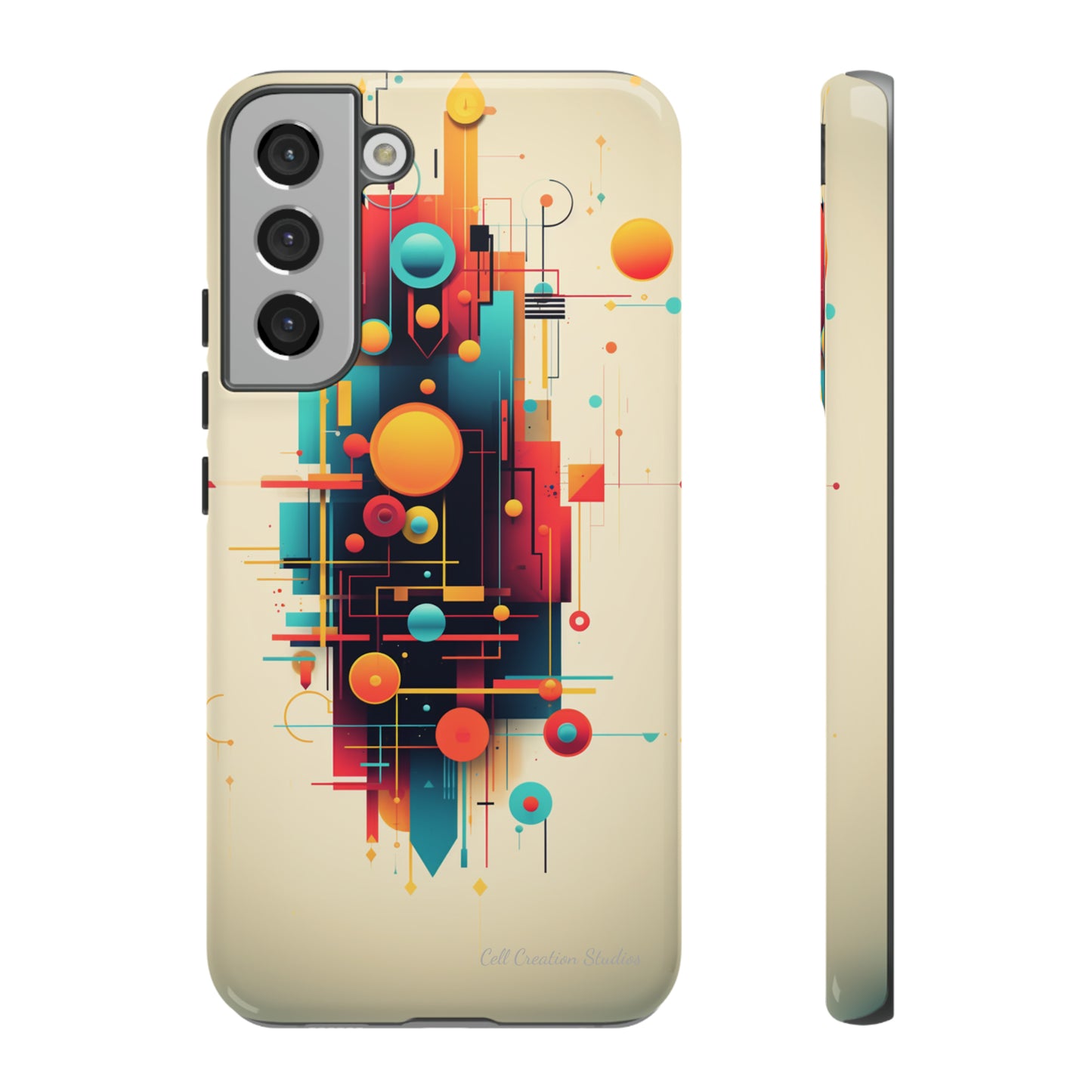 The "Colorful Geometric Pattern" Cell Phone Case- Elevate Your Phone's Look -Tough Cases