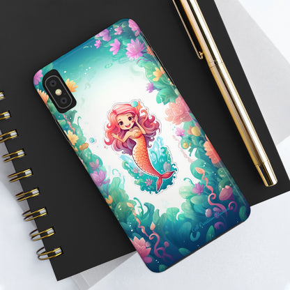 "Pink Seaflower Mermaid" -Tough iPhone Cases