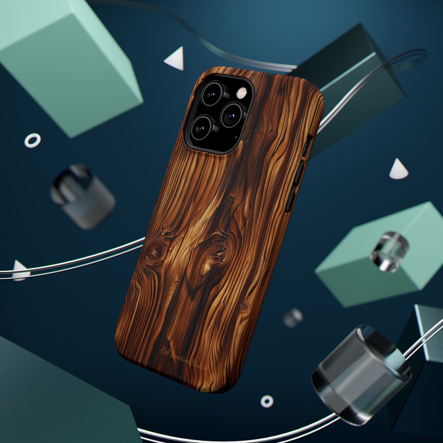 "Wood Grain Elegance" -MagSafe Tough iPhone Cases