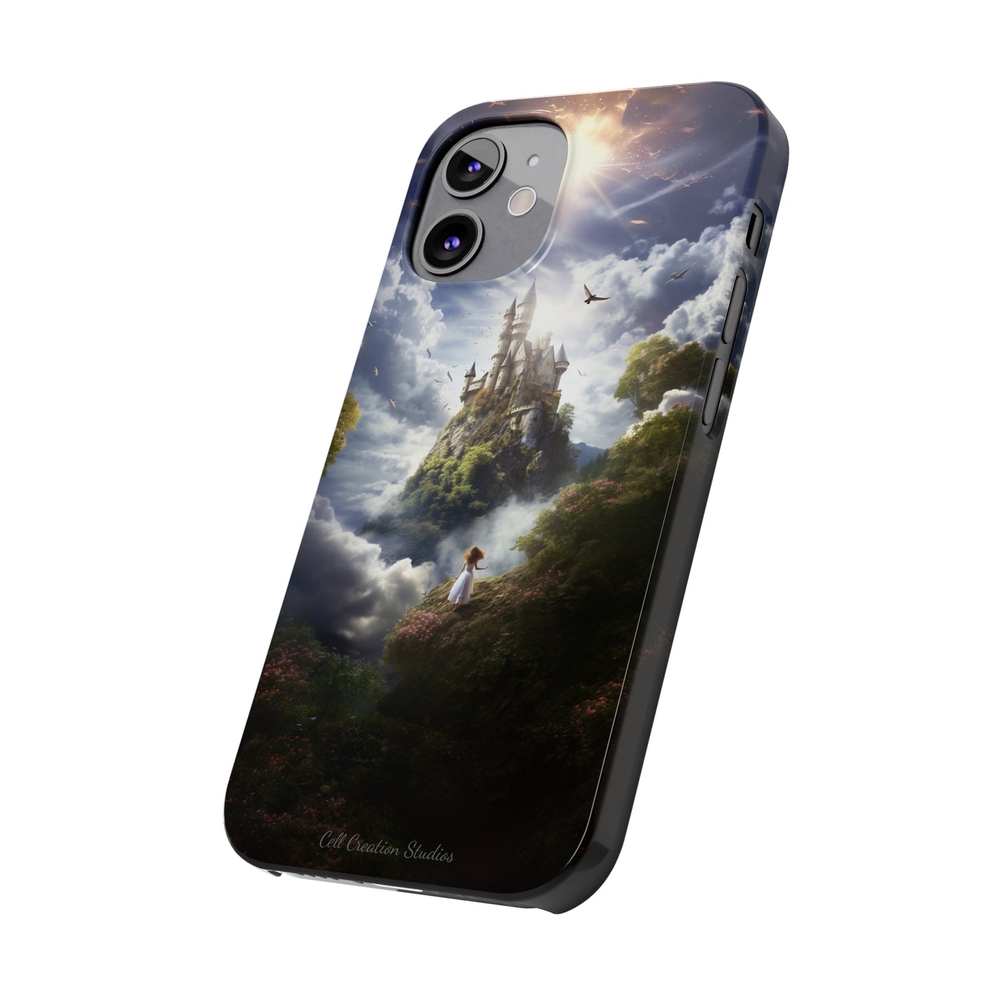 Introducing the "Enchanted Discovery" Cell Phone Case – Embark on a Journey of Magic with a Girl and a Magical Castle! -Slim Phone Cases