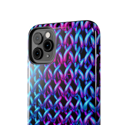 Introducing the "Neon Chainlink Glow" Cell Phone Case – Illuminate Your Style with Vibrant Chain Pattern Design -Tough Phone Cases