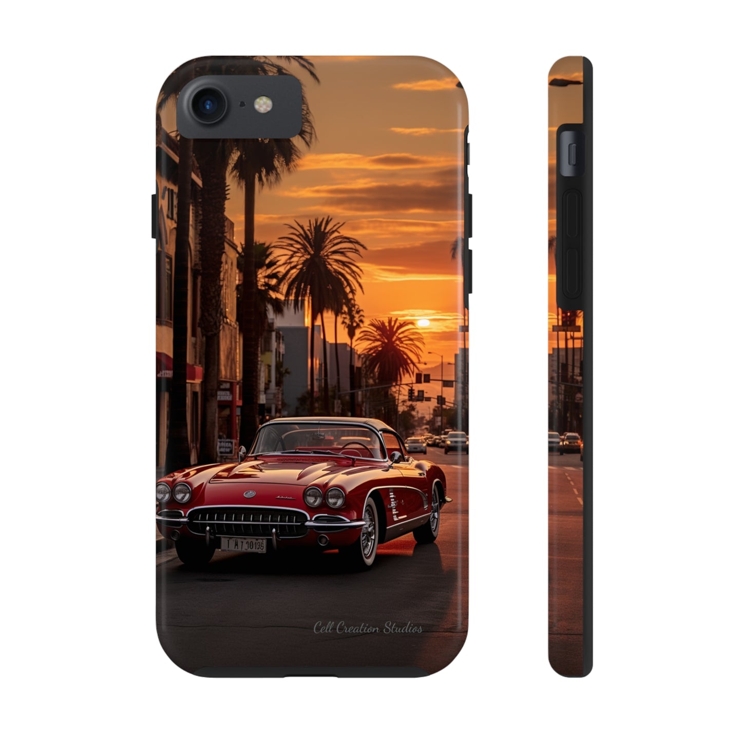 "Sunset Boulevard Classic Red Car" Cell Phone Case -Tough Phone Cases