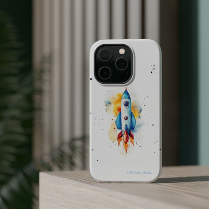 Introducing our "Cosmic Rocket" Cell Phone Case – Where Style Meets Adventure -MagSafe Tough Cases