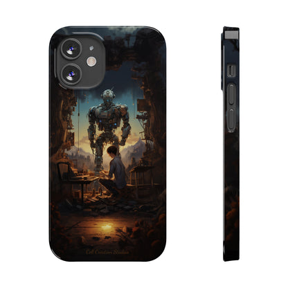 Introducing the "Mechanical Bond" Cell Phone Case – Witness a Captivating Moment of Giant Robot and Boy -Slim Phone Cases