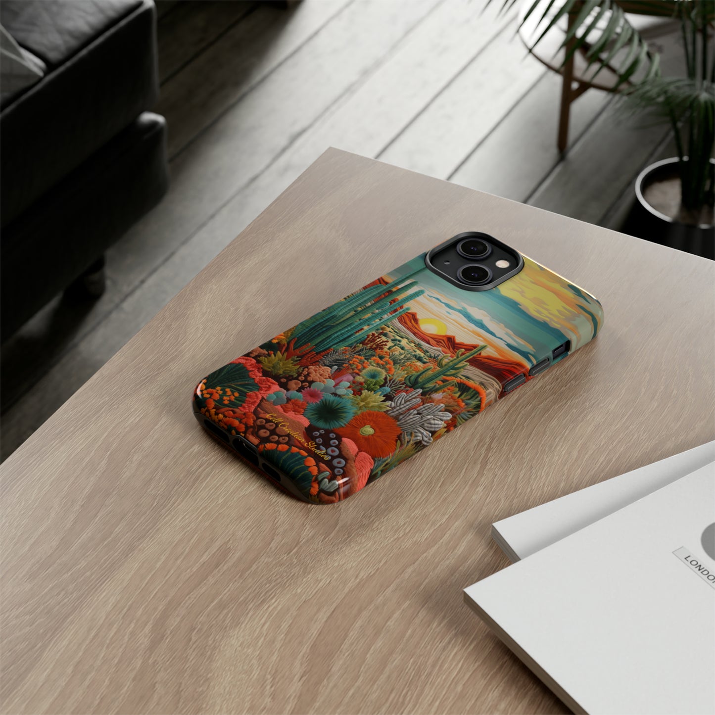 "Desert Bloom Embroidery" -Tough iPhone Cases