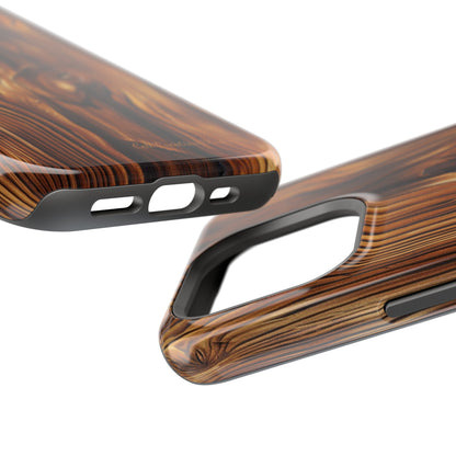 "Wood Grain Elegance" -MagSafe Tough iPhone Cases