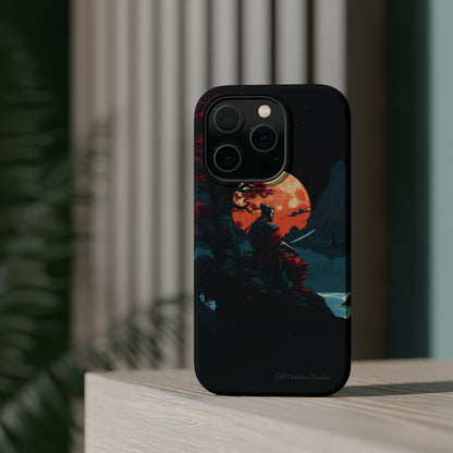 Introducing the "Moonlit Samurai Serenity" Cell Phone Case – Embrace Elegance and Strength -MagSafe Tough Cases