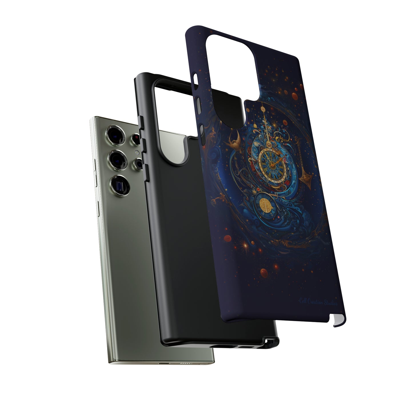 "Cosmic Clock Elegance" -Tough Samsung Phone Cases