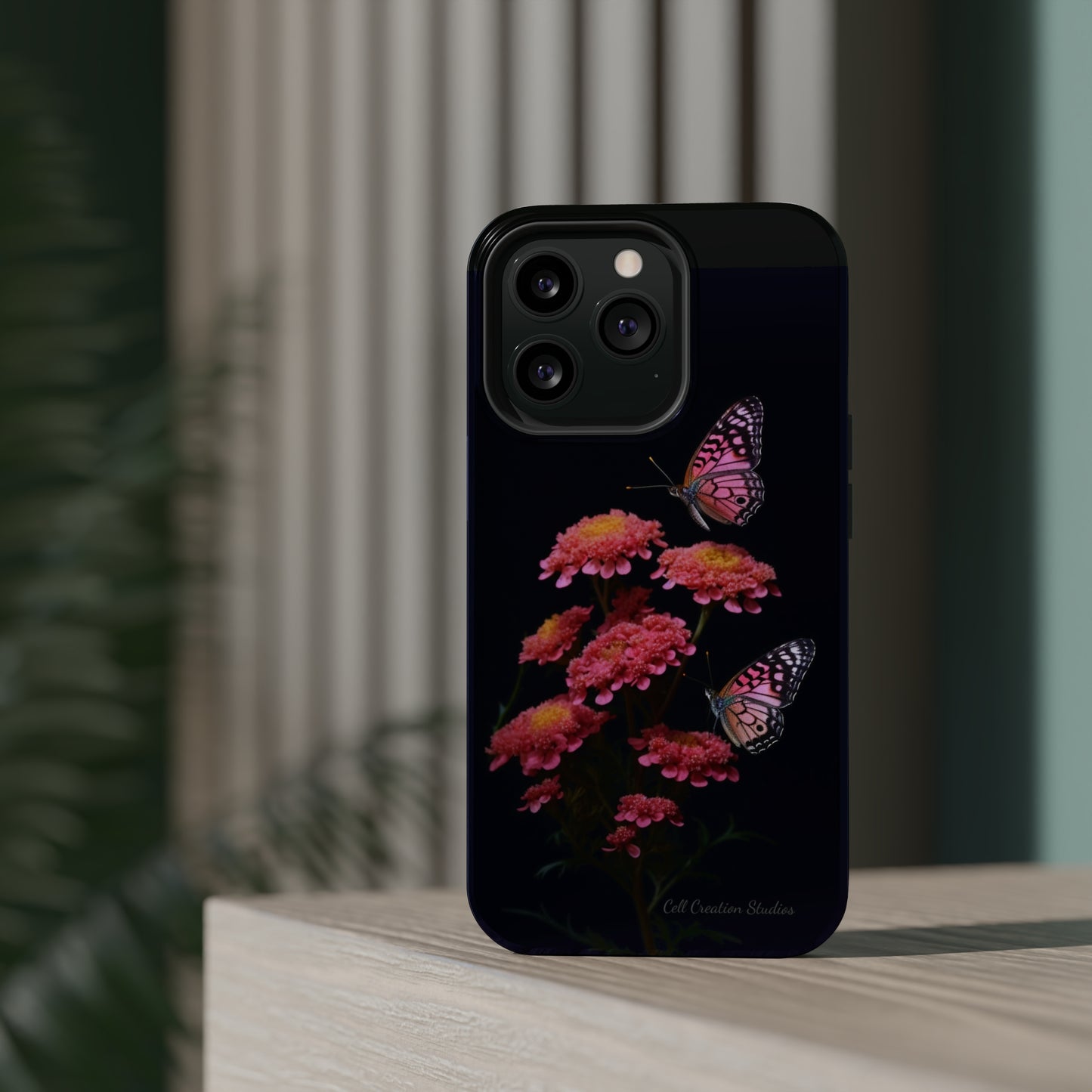 "Achillea Desert Eve Deep Rose & Butterfly" Phone Case -MagSafe Tough Case