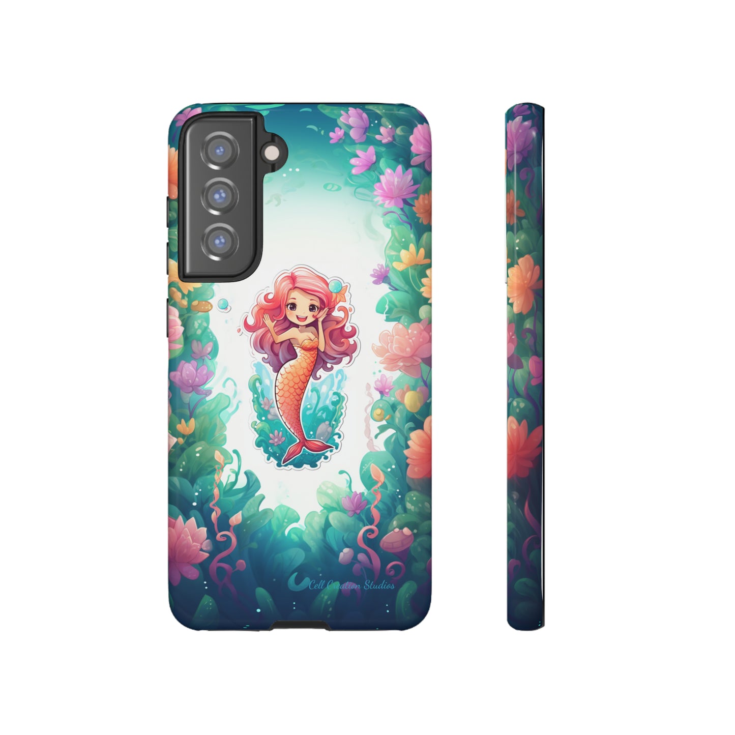 "Pink Seaflower Mermaid" -Tough Samsung Phone Cases