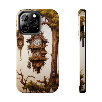 Introducing the "Mystical Wooden Clock" Cell Phone Case – Embrace Enchantment and Timeless Beauty -Tough Phone Cases