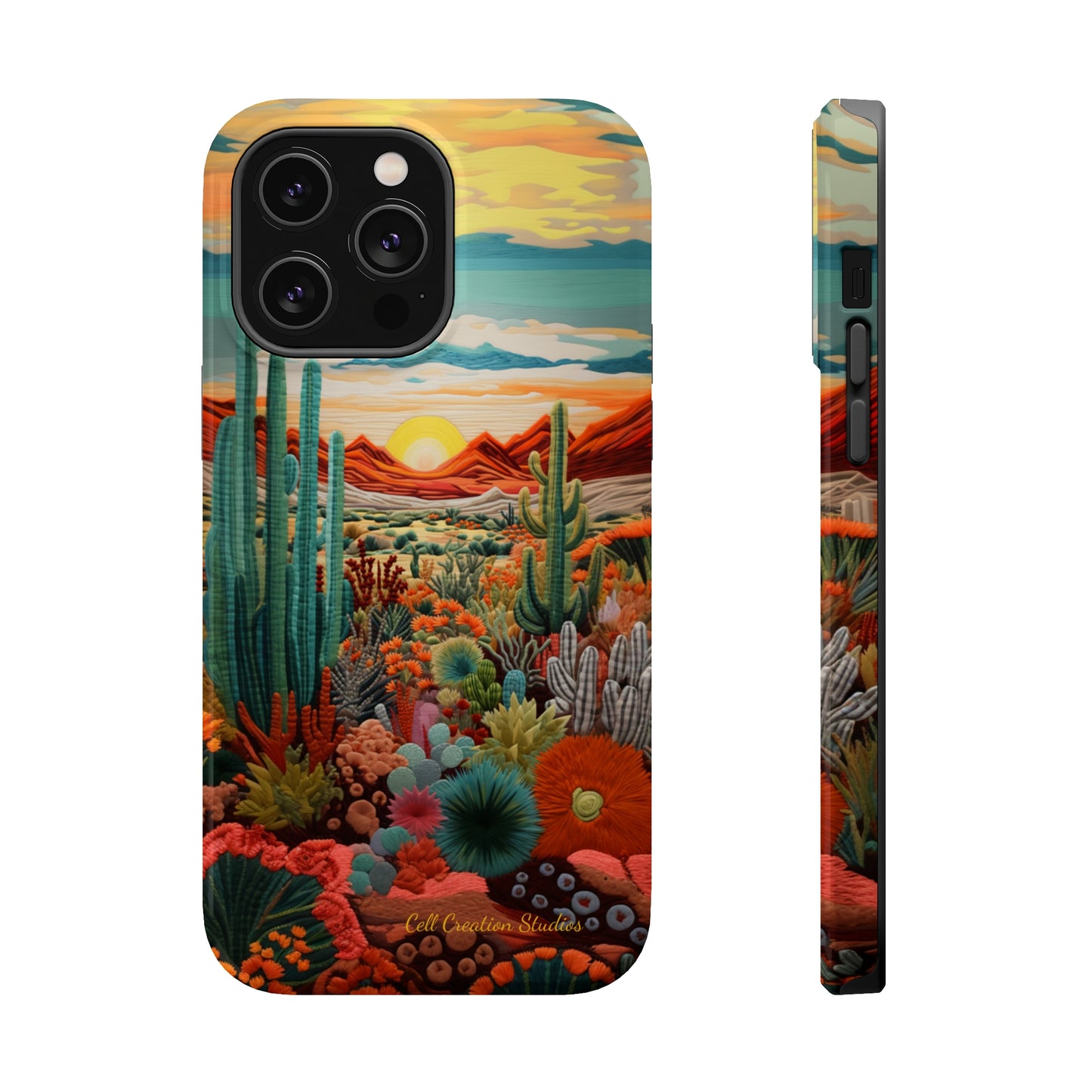 "Desert Bloom Embroidery" -MagSafe Tough iPhone Cases