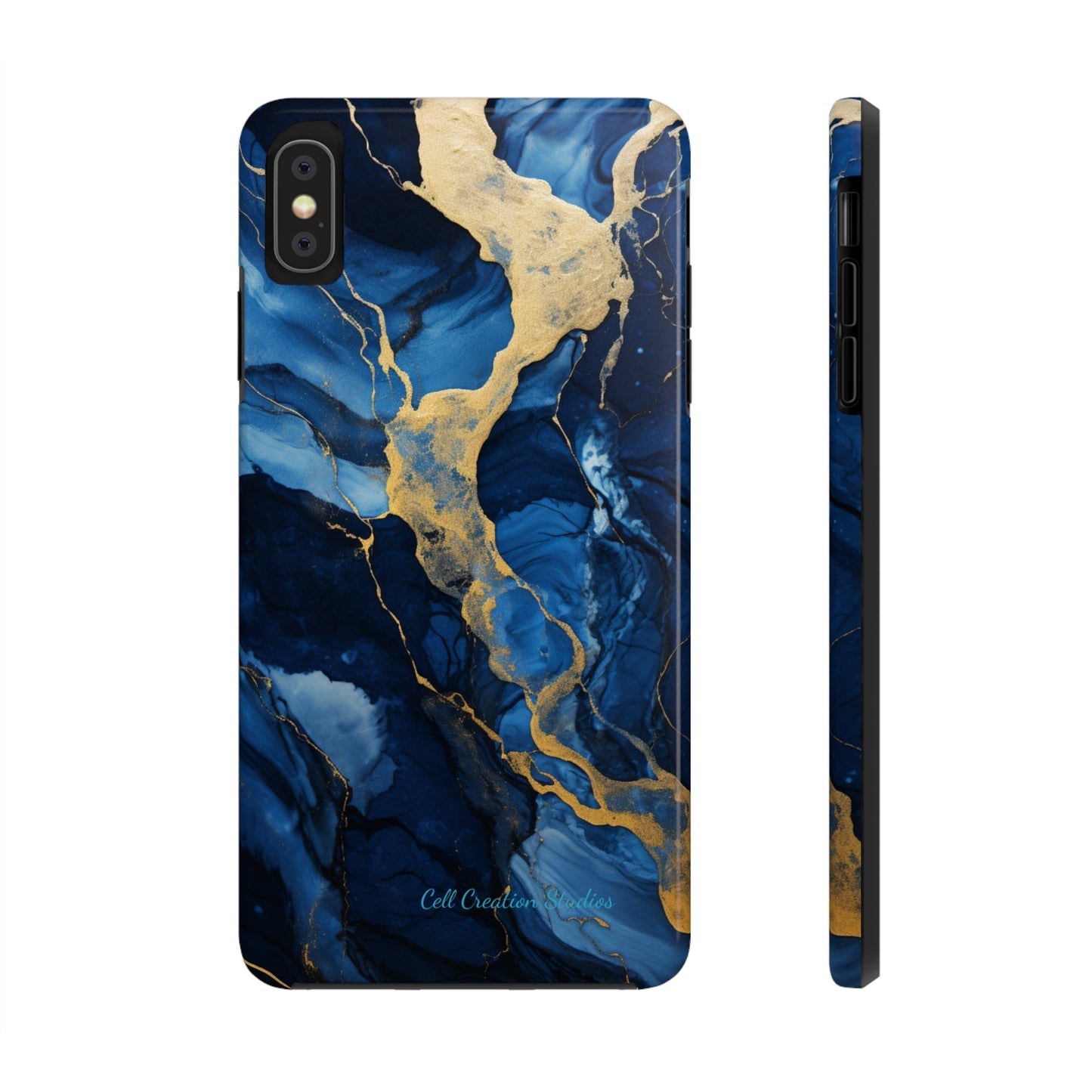 "Azure Elegance Marble" -Tough iPhone Cases