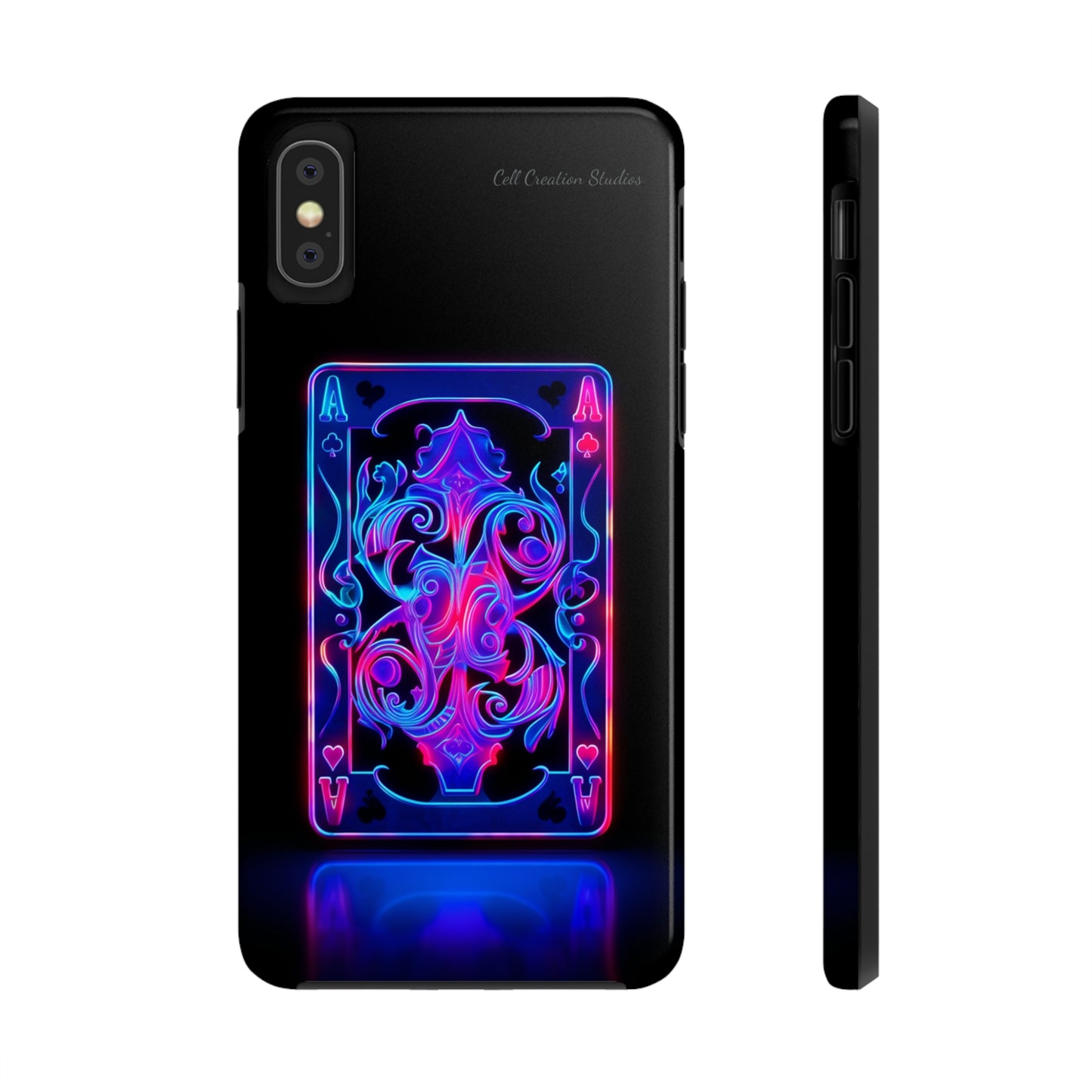 Introducing the "Neon Ace of Hearts" Cell Phone Case – Elevate Your Style with a Dazzling Card -Tough Phone Cases