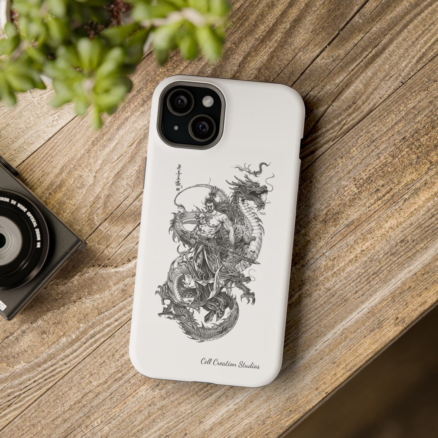 "Samurai and Dragon Sketch" -MagSafe Tough iPhone Cases