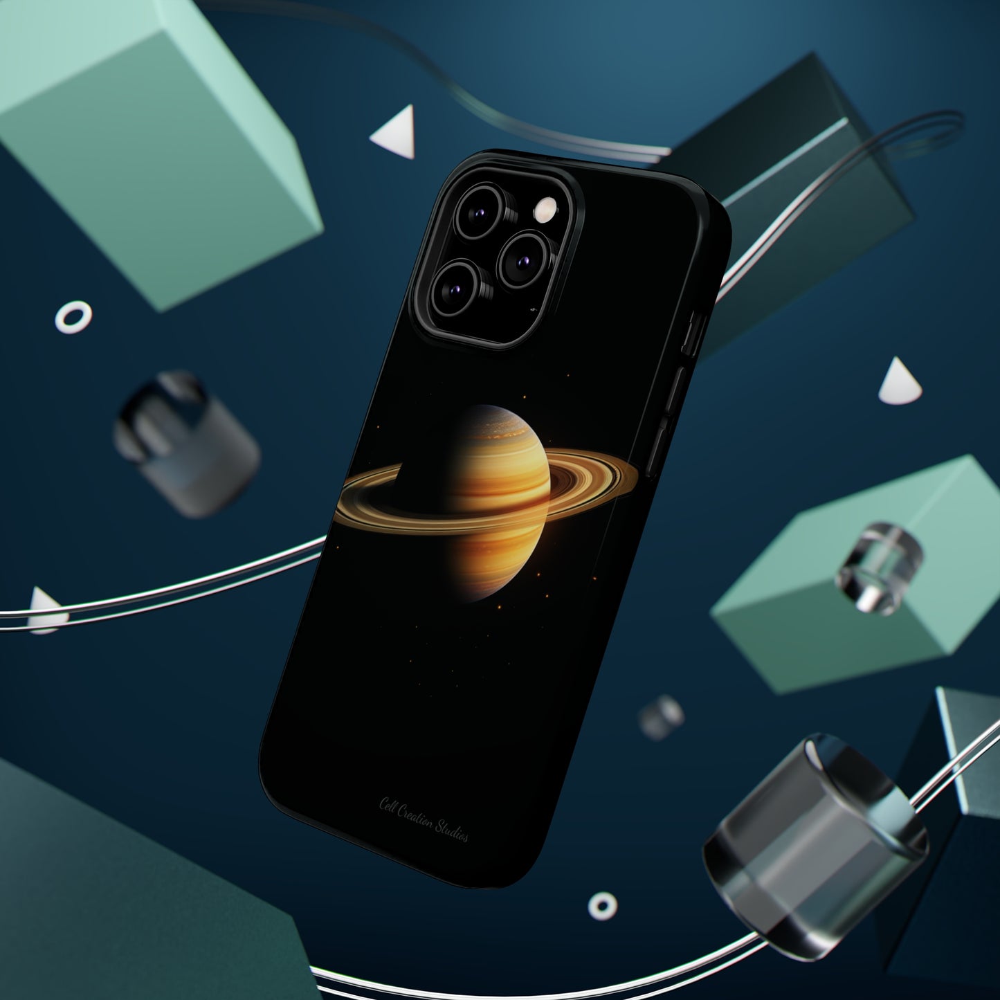 Introducing the "Saturn's Elegance" Cell Phone Case – A Cosmic Masterpiece -MagSafe Tough Cases