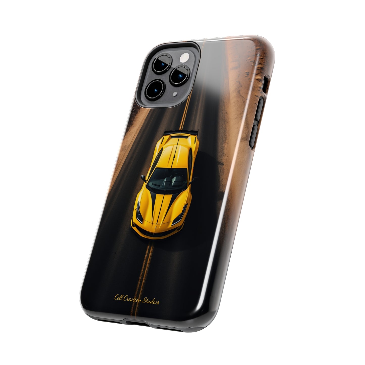 Introducing the "Desert Speedster" Cell Phone Case – Feel the Thrill of a Ferrari Racing through the Desert! -Tough Phone Cases