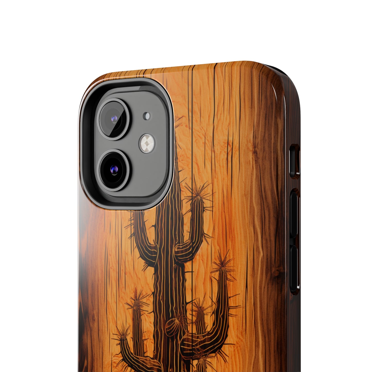 "Cactus Burnt Wood" Phone Case -Tough Phone Cases