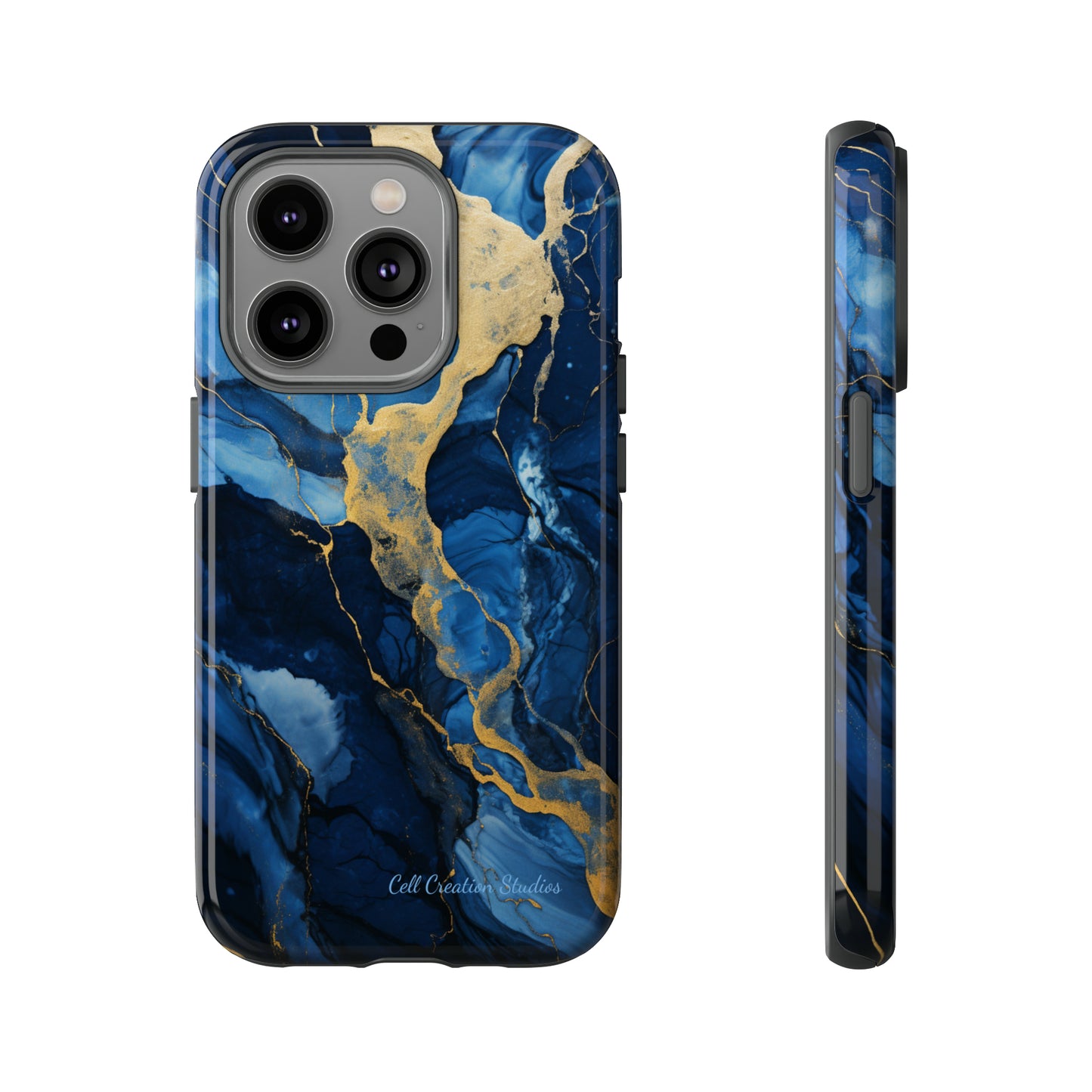 "Azure Elegance Marble" -Tough iPhone Cases