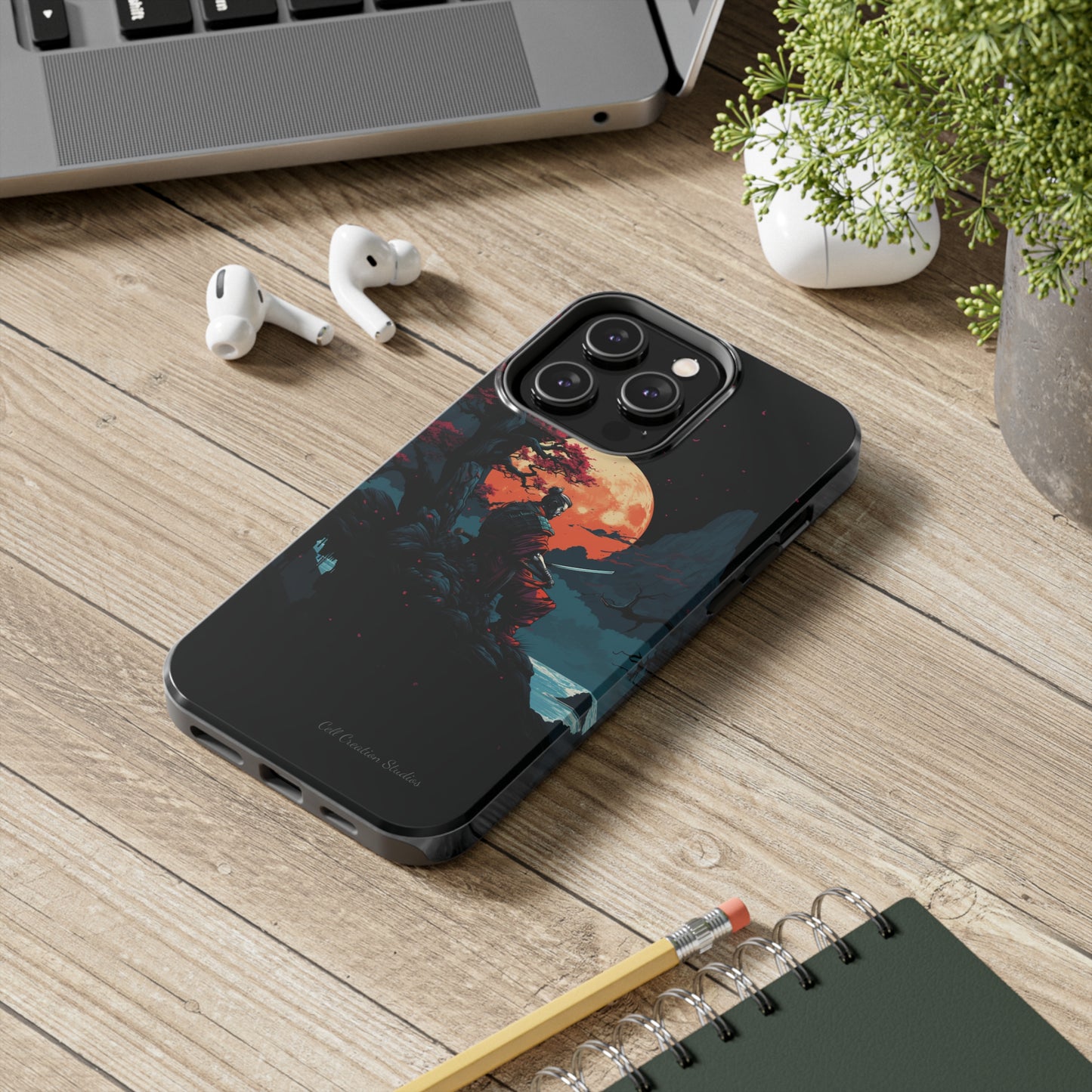 Introducing the "Moonlit Samurai Serenity" Cell Phone Case – Embrace Elegance and Strength -Tough Phone Cases