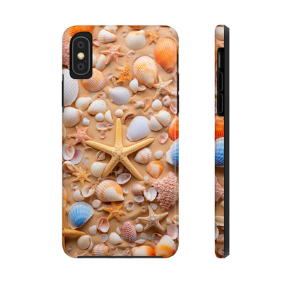 "Seaside Serenity Phone Case: Starfish and Seashells" -Tough Phone Cases