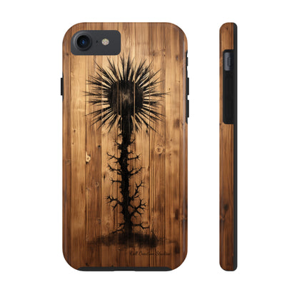 "Desert Plant on Wood Themed Phone Case: Embrace Nature's Beauty"-Tough Phone Cases