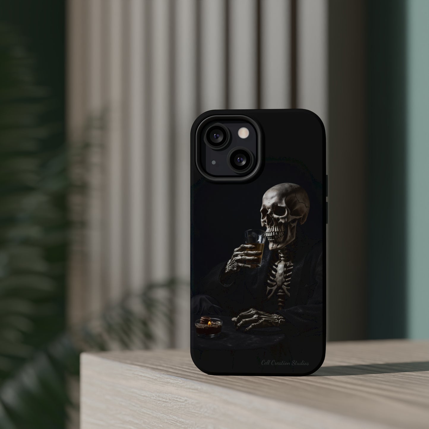 "Embrace the Dark Side with Our Skeleton Drinking Phone Case" -MagSafe Tough Cases