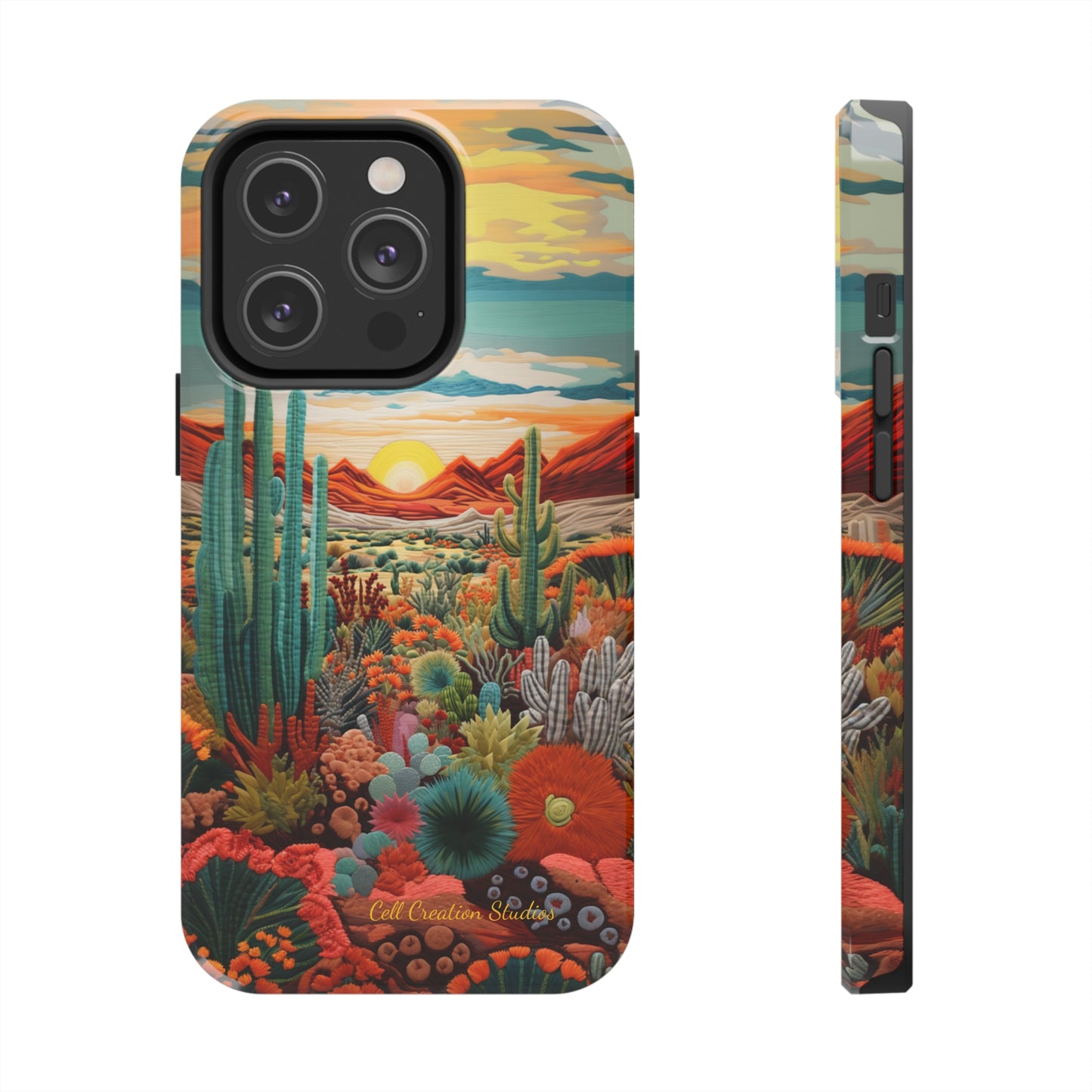 "Desert Bloom Embroidery" -Tough iPhone Cases