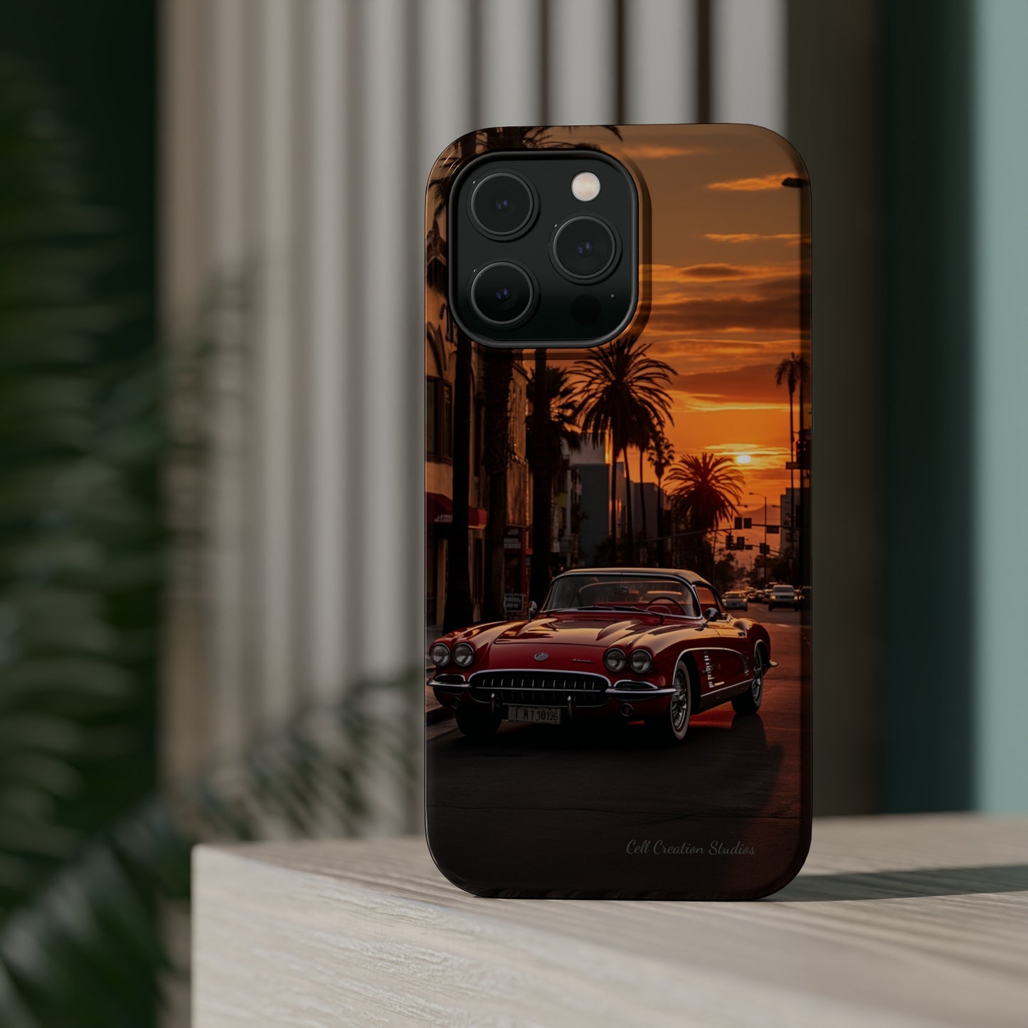 "Sunset Boulevard Classic Red Car" Cell Phone Case -MagSafe Tough Cases