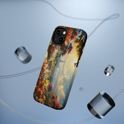 Introducing the "Floral Haven" Cell Phone Case – Where Nature and Urban Marvels Converge! -MagSafe Tough Cases