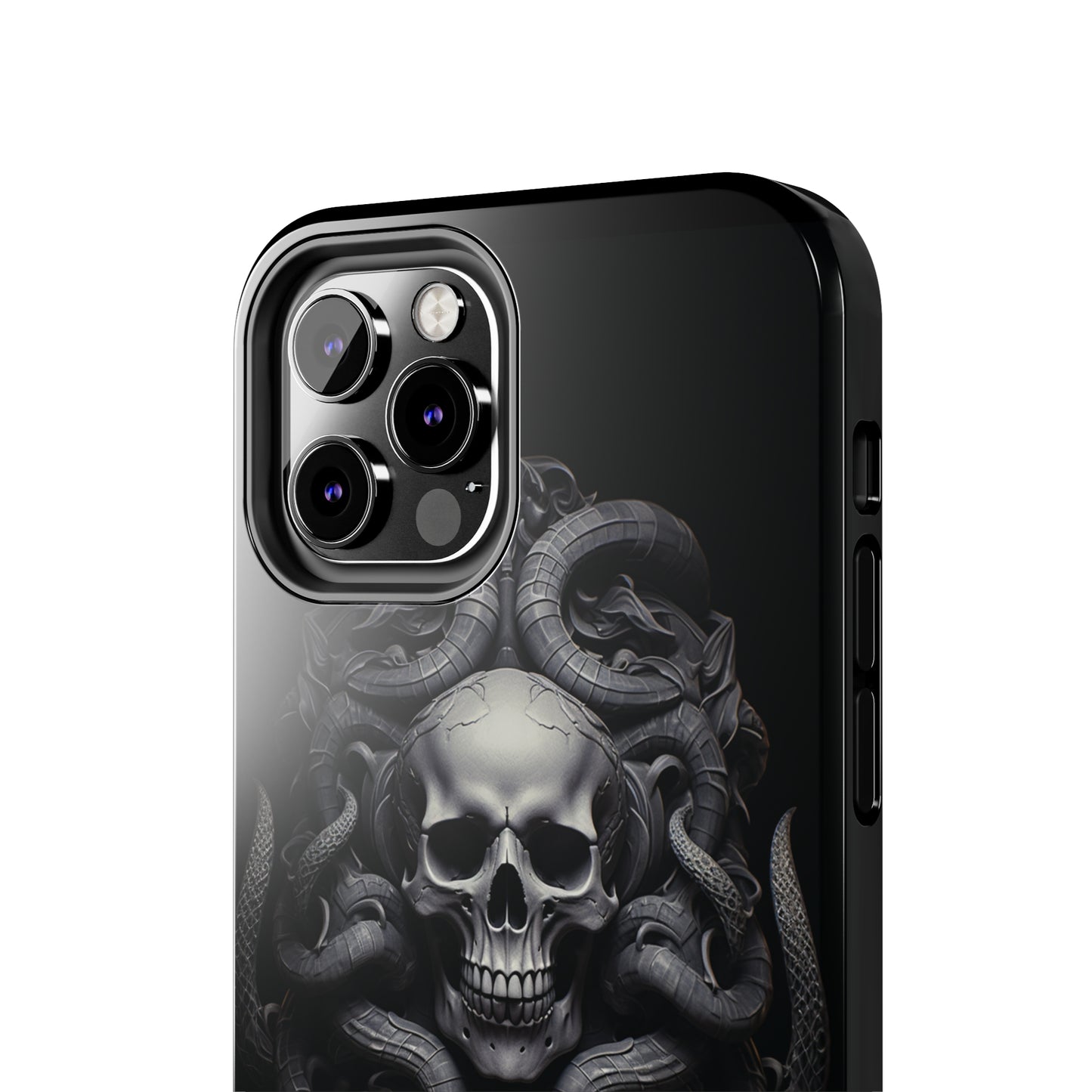 Introducing the "Monochrome Skull and Snakes" Cell Phone Case – A Bold Statement -Tough Phone Cases