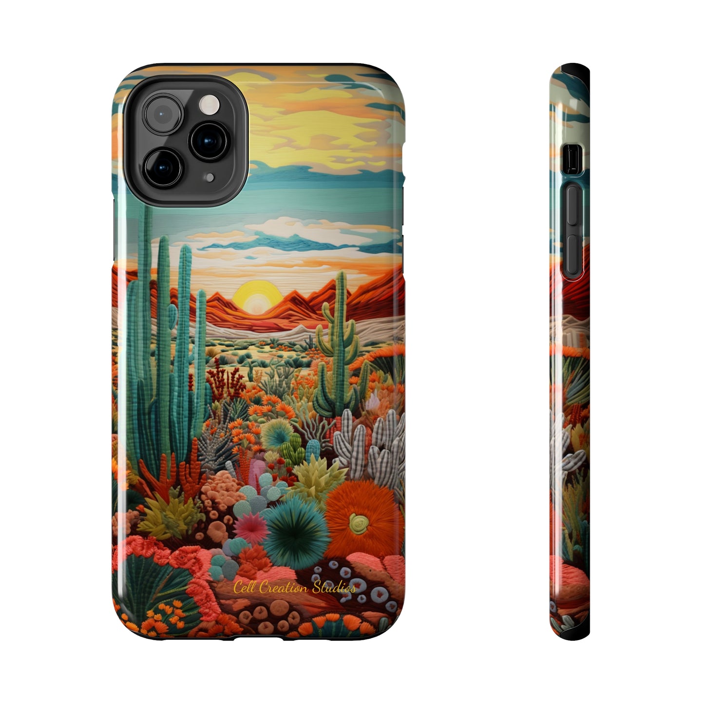 "Desert Bloom Embroidery" -Tough iPhone Cases