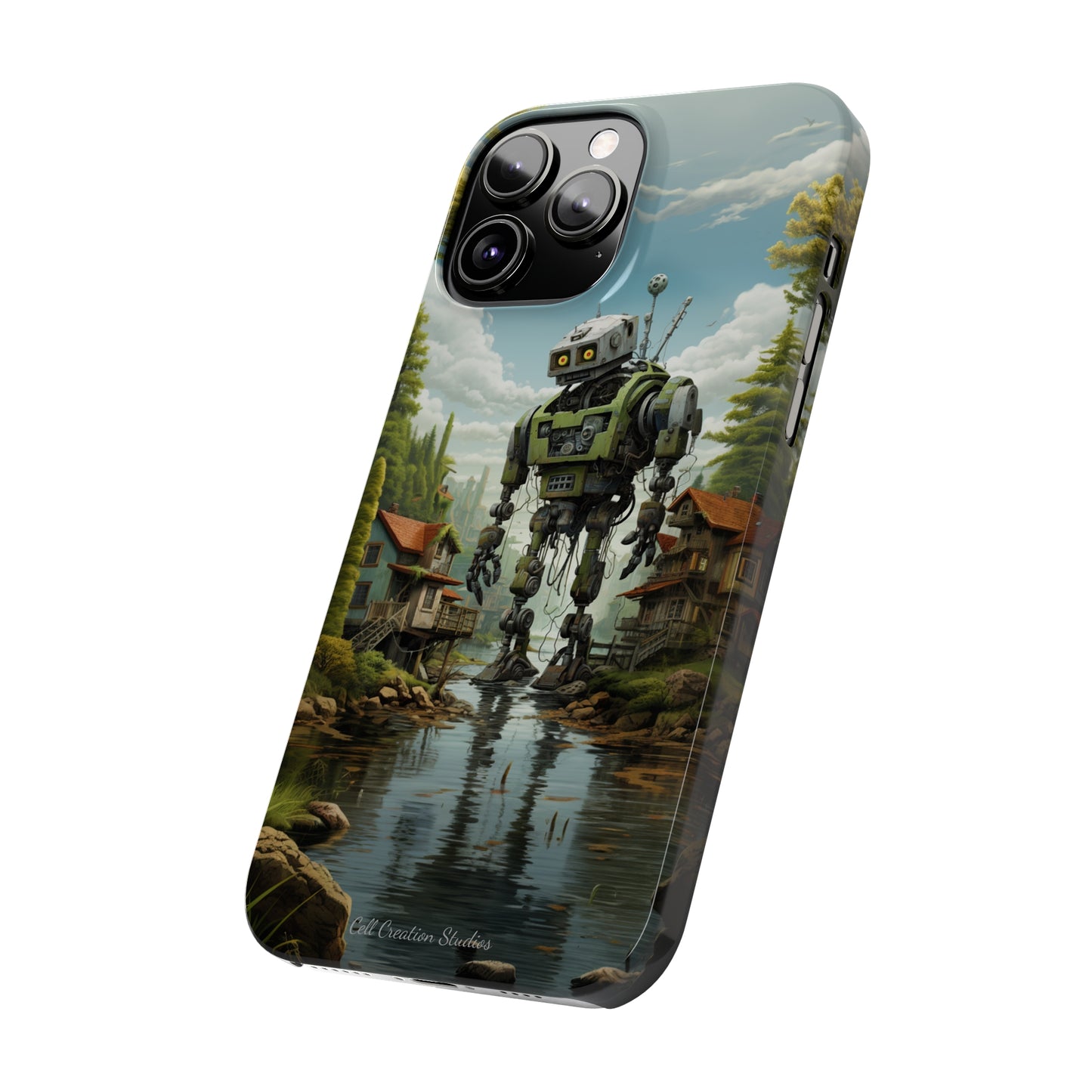 Introducing the "Robo-Rescue" Cell Phone Case – Witness a Heartwarming Scene of Robot Seeking Assistance -Slim Phone Cases