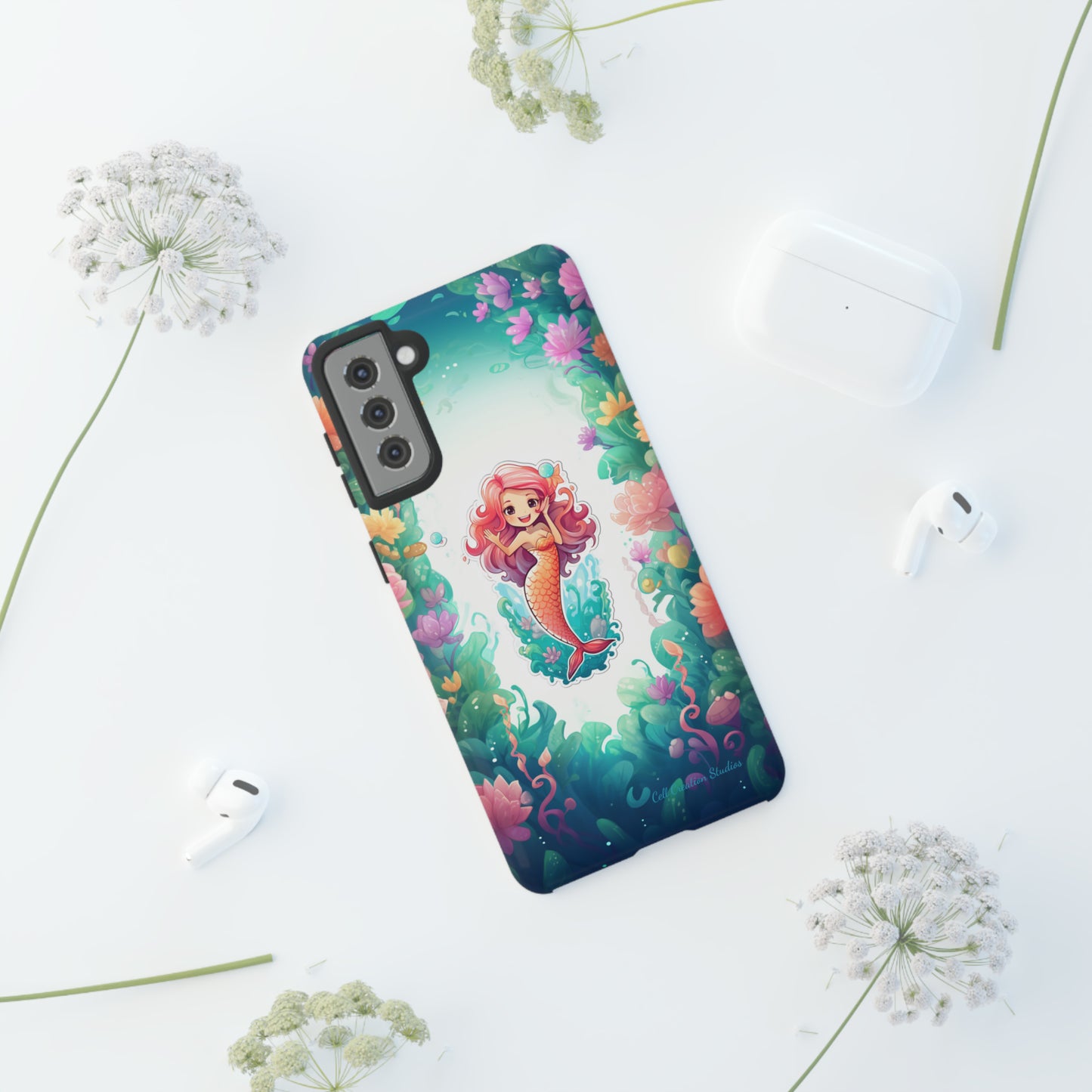 "Pink Seaflower Mermaid" -Tough Samsung Phone Cases