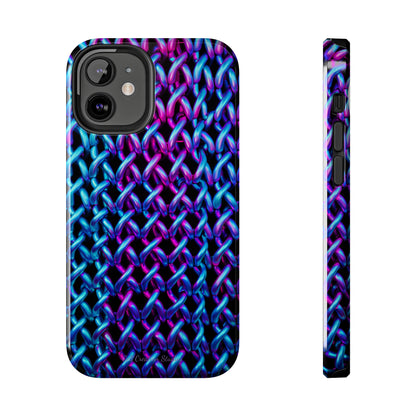 Introducing the "Neon Chainlink Glow" Cell Phone Case – Illuminate Your Style with Vibrant Chain Pattern Design -Tough Phone Cases