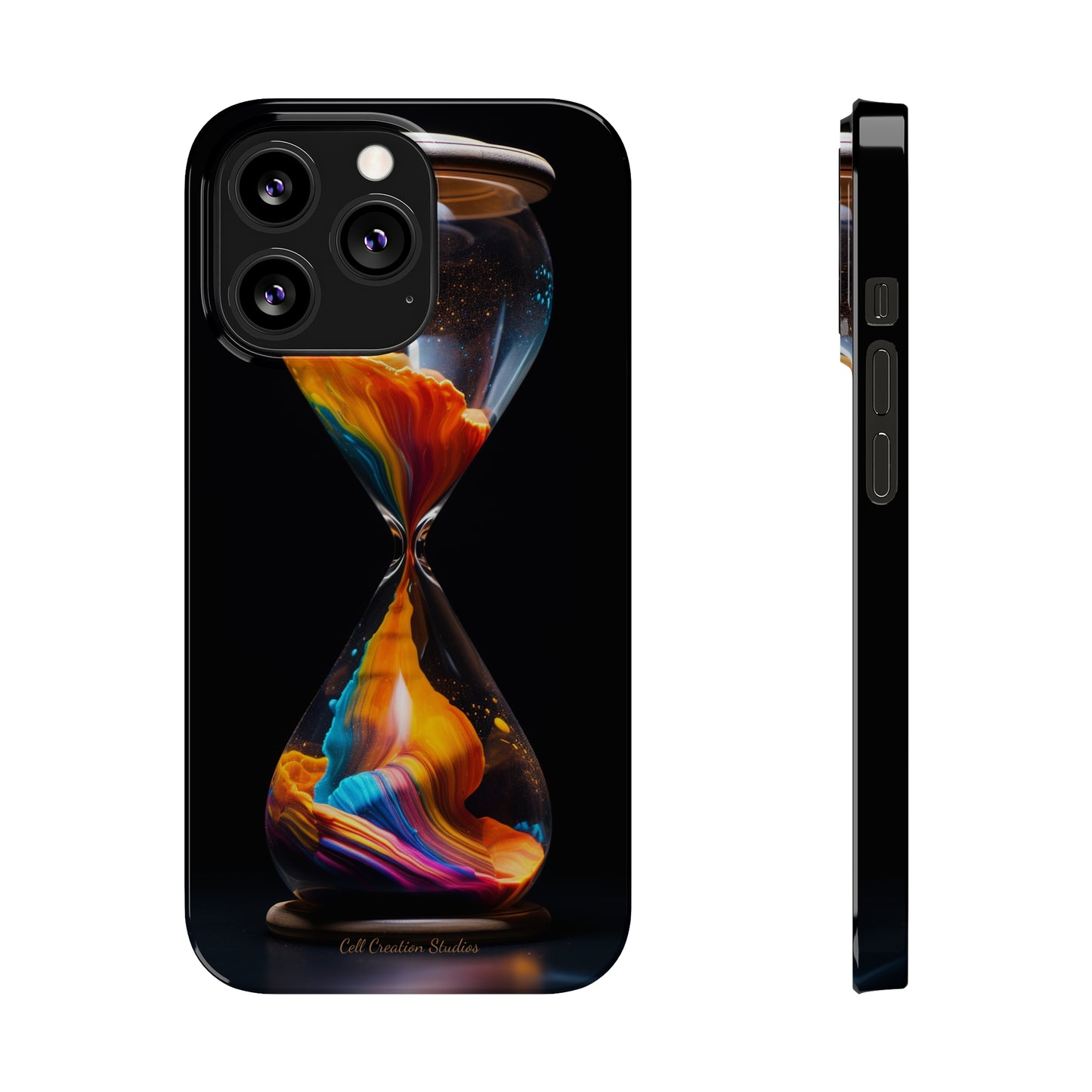 Introducing the "Vibrant Sands of Time" Cell Phone Case – Embrace the Beauty of Colorful Hourglass Design -Tough Cases