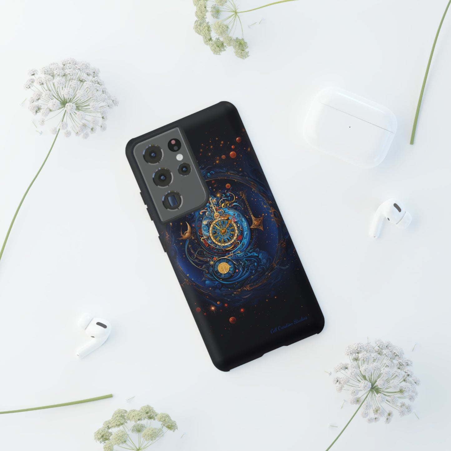 "Cosmic Clock Elegance" -Tough Samsung Phone Cases