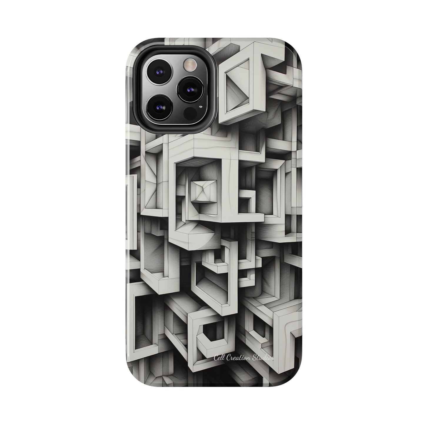 The "Geometric Right Angles" Cell Phone Case -Experience Sleek Simplicity-Tough Phone Cases