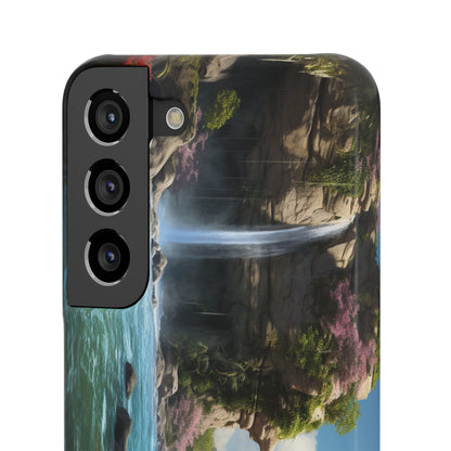 Introducing the "Nature's Cascade" Cell Phone Case – Capture Majestic Beauty with Rock Cliffs and Waterfall! -Snap Cases