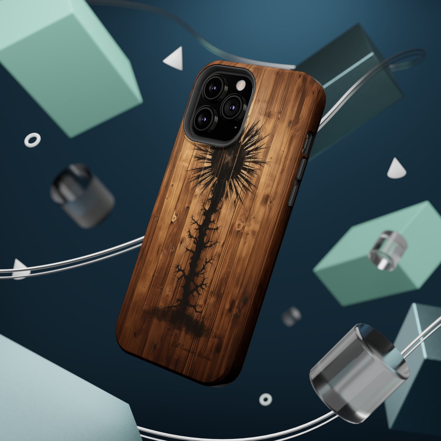 "Desert Plant on Wood Themed Phone Case: Embrace Nature's Beauty" -MagSafe Tough Cases