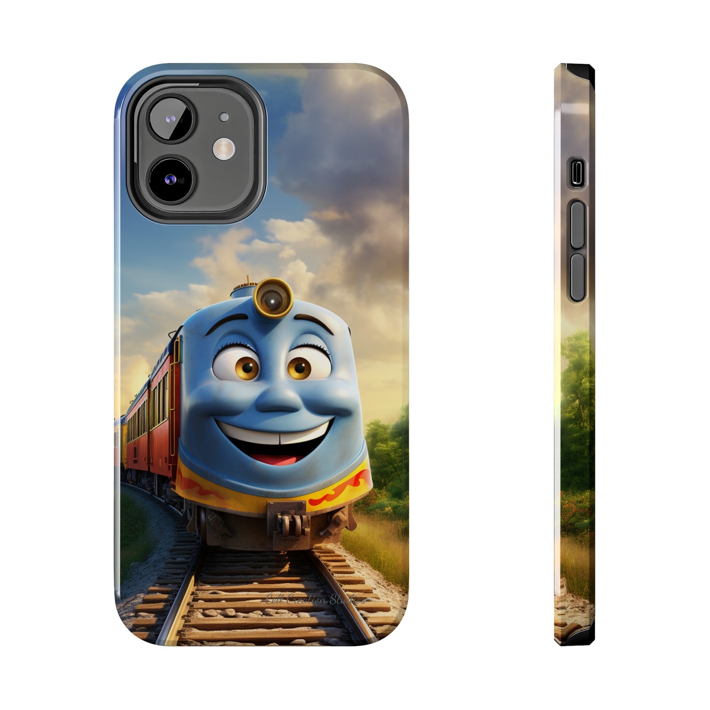 The "Smiling Blue Train" Phone Case -Tough Phone Cases