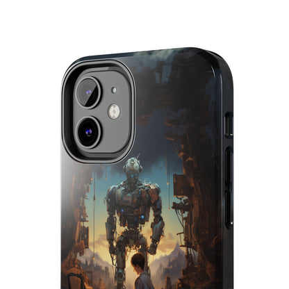 Introducing the "Mechanical Bond" Cell Phone Case – Witness a Captivating Moment of Giant Robot and Boy -Tough Phone Cases