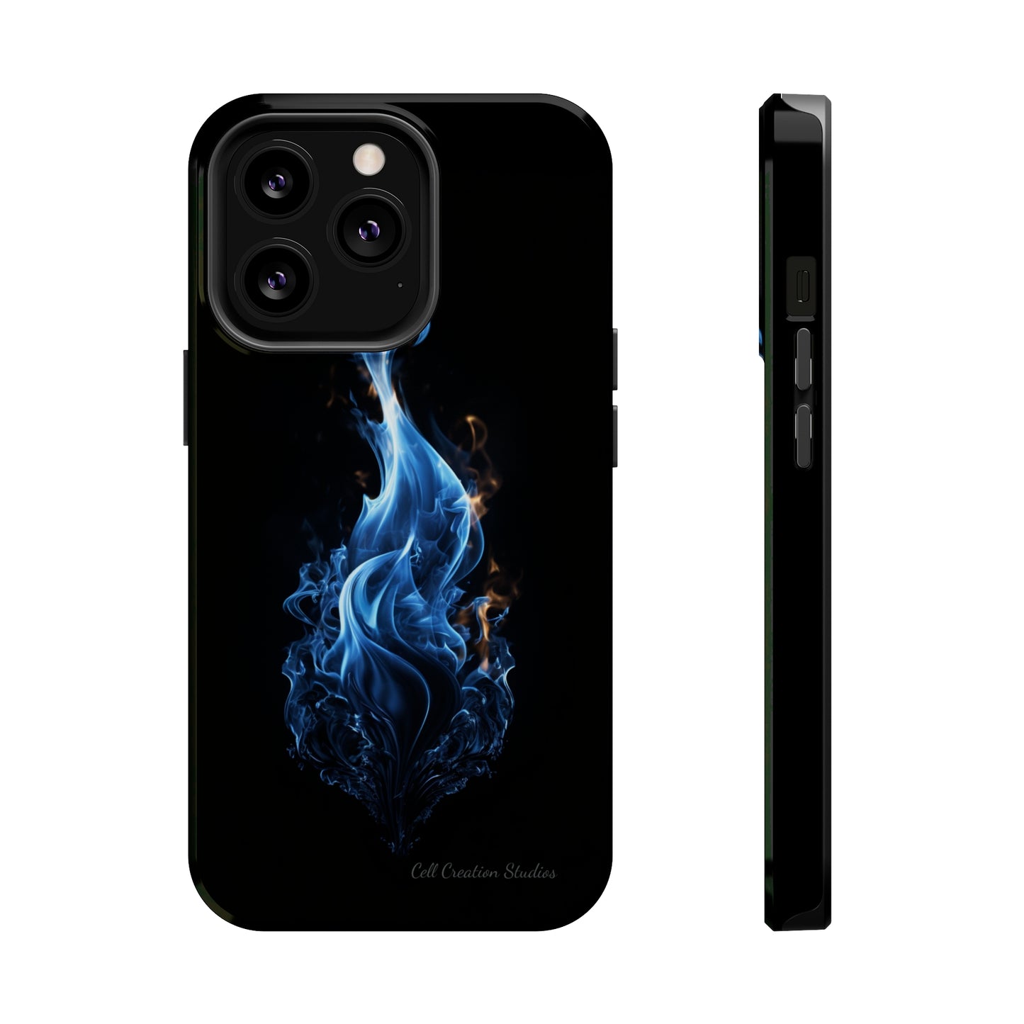 "Blue Flame" Phone Case: Ignite Your Style with Fiery Elegance -MagSafe Tough Cases