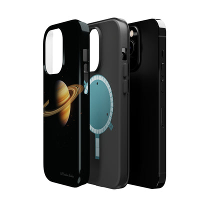Introducing the "Saturn's Elegance" Cell Phone Case – A Cosmic Masterpiece -MagSafe Tough Cases