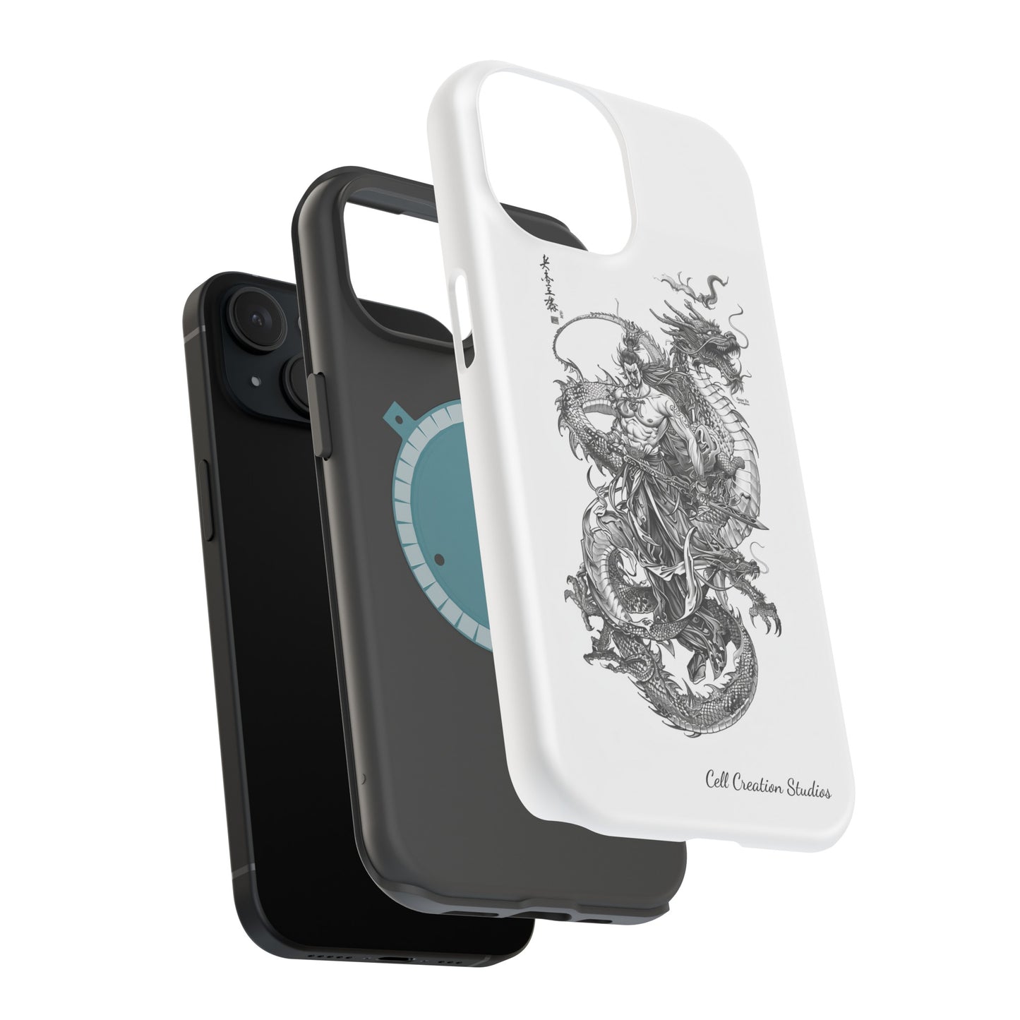 "Samurai and Dragon Sketch" -MagSafe Tough iPhone Cases