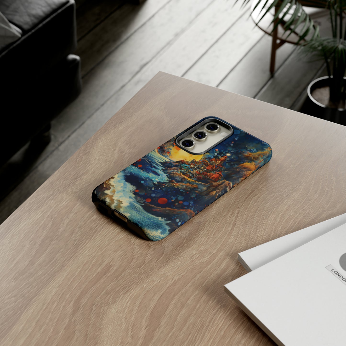 "Moonlit Coastal Vista" -Tough Samsung Phone Cases